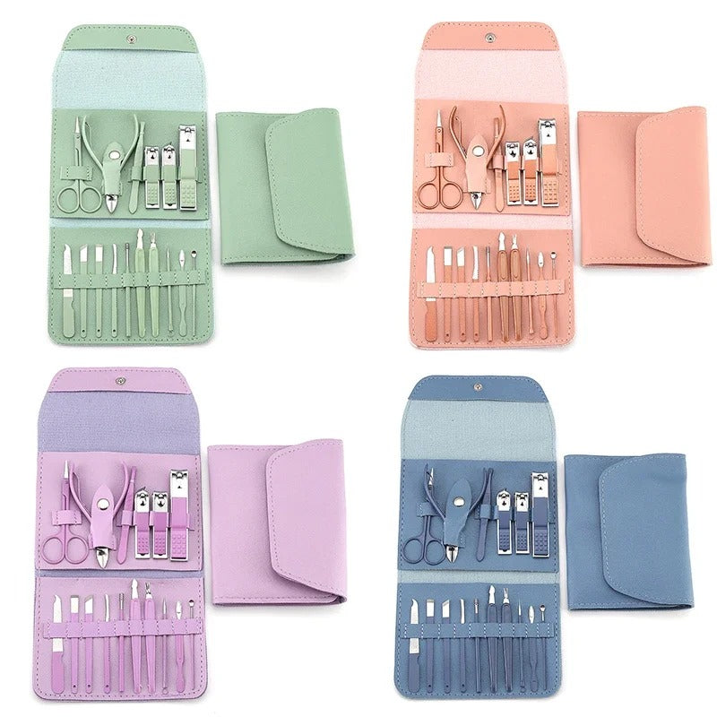 💅✨ 16pcs Professional Nail Clippers & Cuticle Nippers Set