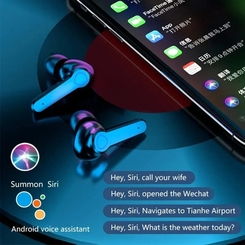 M19 Headset TWS Earphone, Intelligent Touch Control Wireless Bluetooth-compatible Headphones Waterproof LED Display