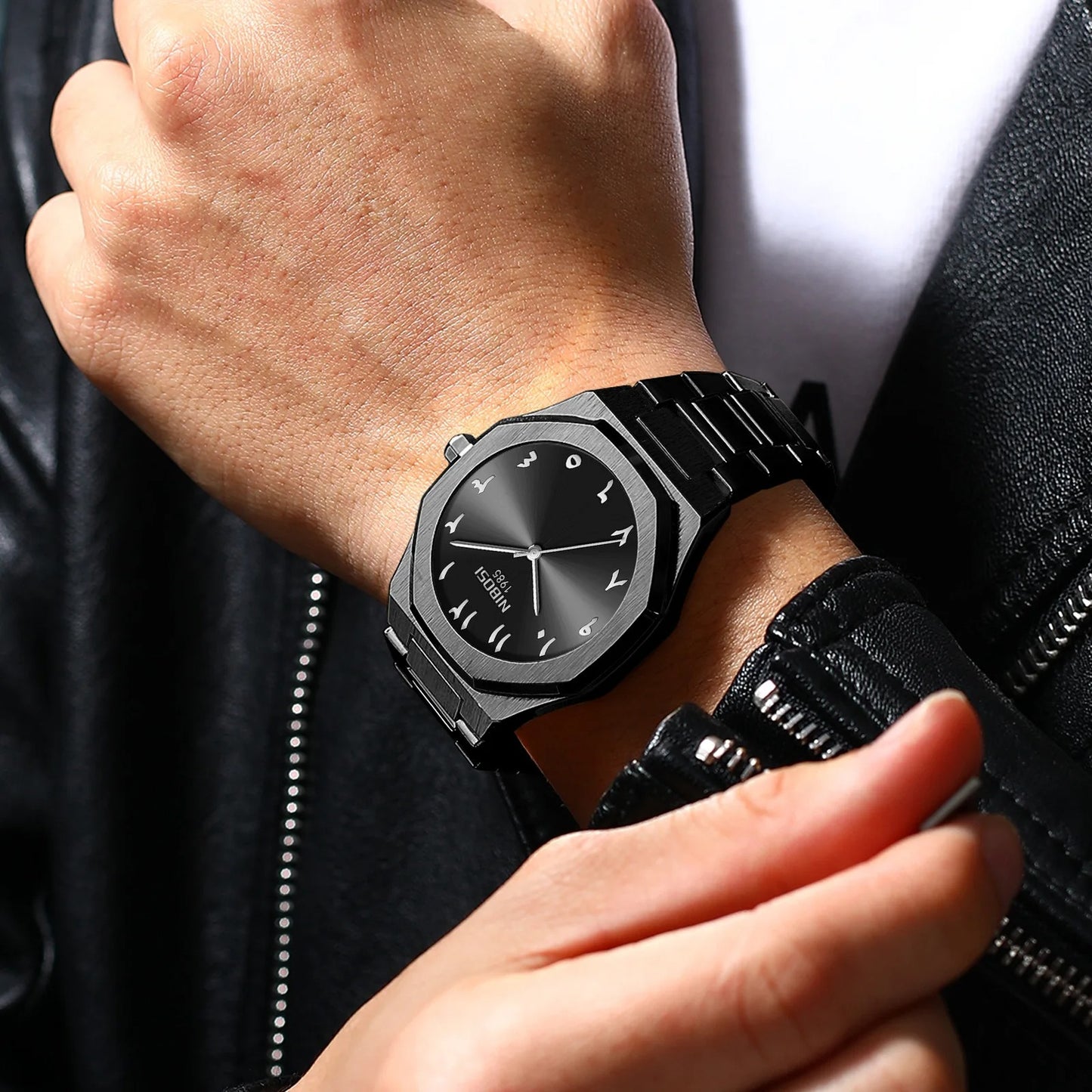 High-Grade Alloy Arabic Dial Men's Waterproof Watch – Stylish, Durable & Elegant