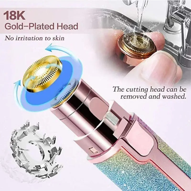 2-in-1 Rechargeable Facial Hair Remover & Eyebrow Shaver