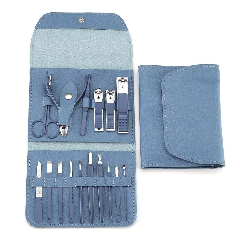 💅✨ 16pcs Professional Nail Clippers & Cuticle Nippers Set