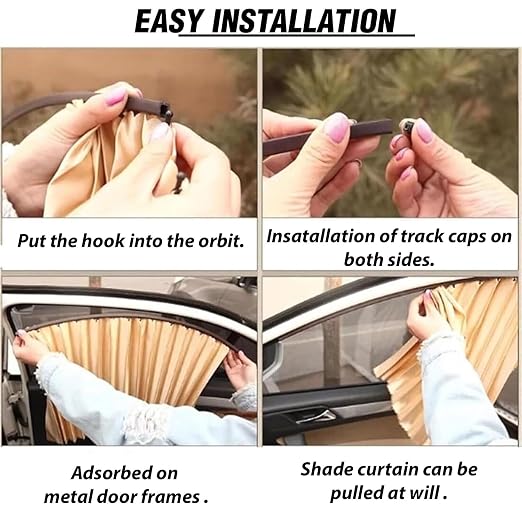 UV Protection Privacy Curtain Sliding Car Window Cover Set of 4