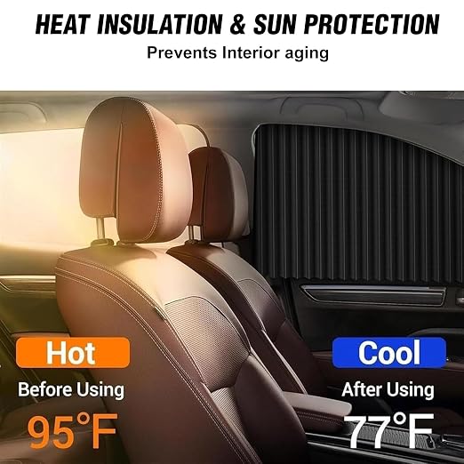 UV Protection Privacy Curtain Sliding Car Window Cover Set of 4