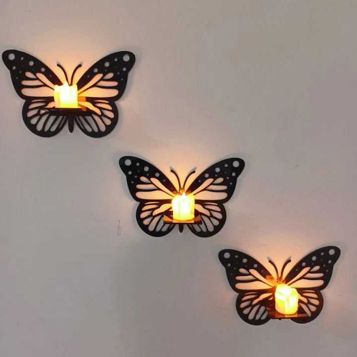 Set of 3 Wooden decorative butterflies