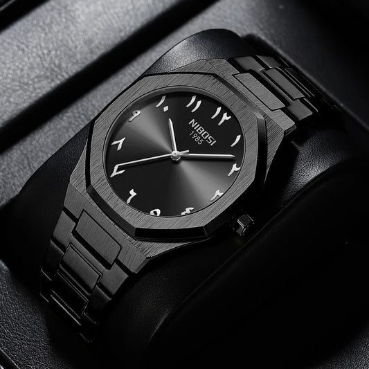 High-Grade Alloy Arabic Dial Men's Waterproof Watch – Stylish, Durable & Elegant