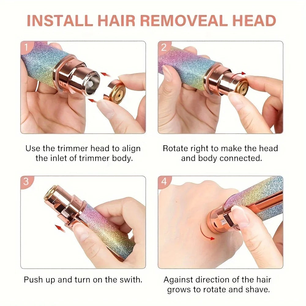 2-in-1 Rechargeable Facial Hair Remover & Eyebrow Shaver