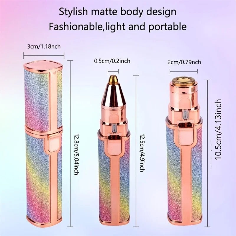 2-in-1 Rechargeable Facial Hair Remover & Eyebrow Shaver