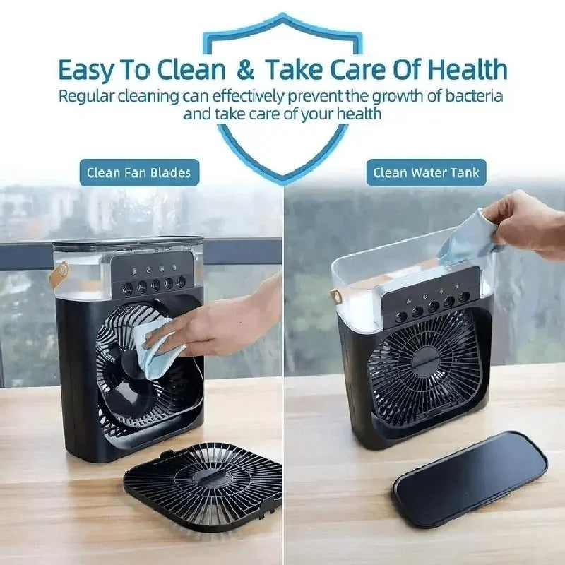 ❄️💨 3-in-1 Portable Air Cooler – Fan | Humidifier | LED Night Light