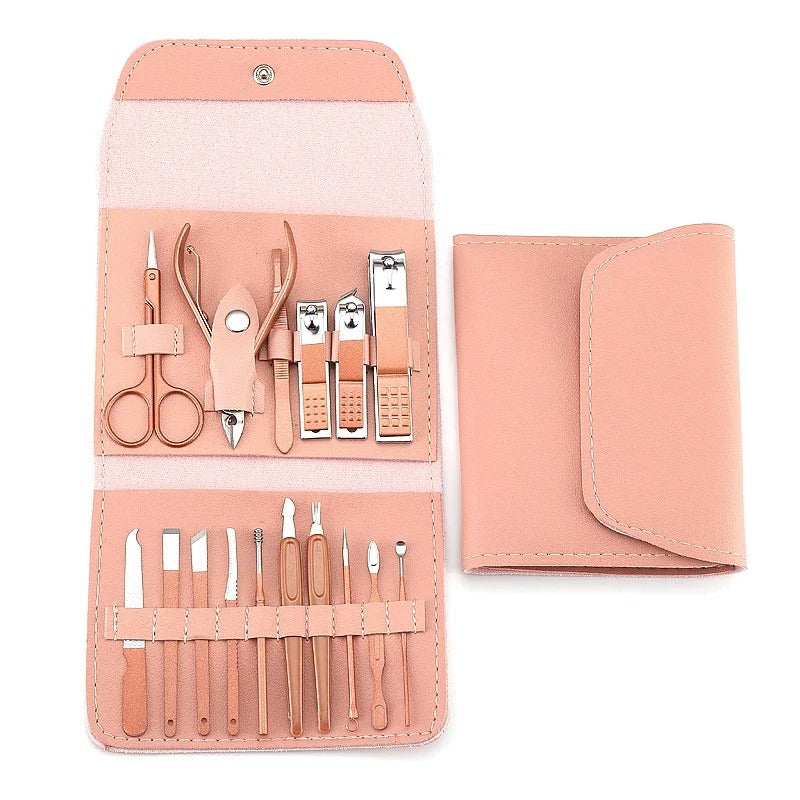 💅✨ 16pcs Professional Nail Clippers & Cuticle Nippers Set