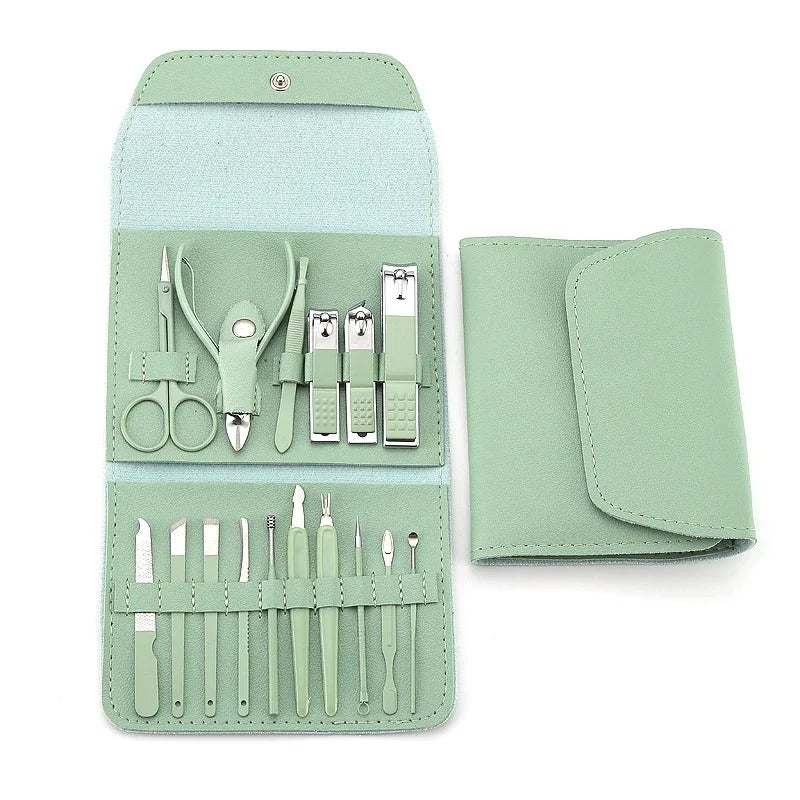 💅✨ 16pcs Professional Nail Clippers & Cuticle Nippers Set